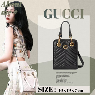 GUCCI GG Marmont กระเป๋าถือใบเล็ก / กระเป๋าสายโซ่สตรี