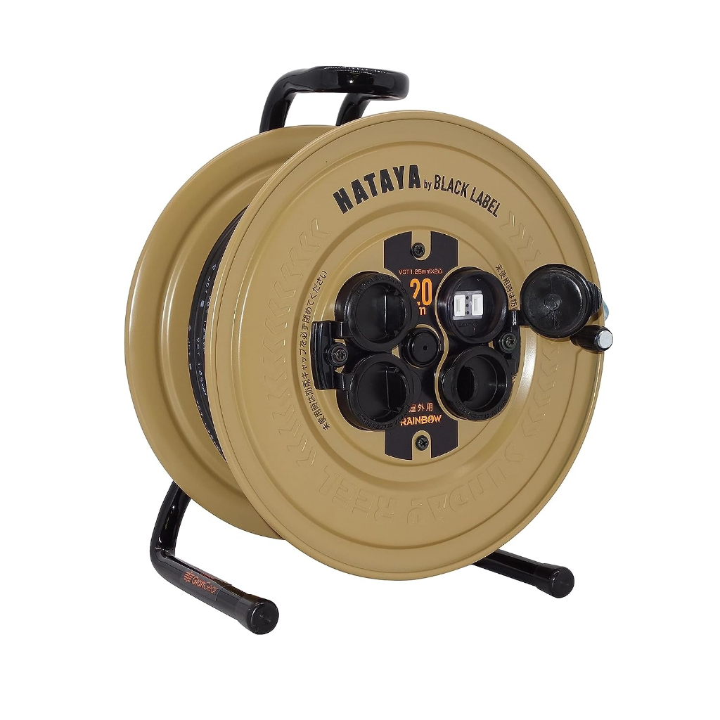 ปลั๊กพ่วง โรลสายไฟ  HATAYA  20m SS-20BE Cord Reel  ยาว 20เมตร  Desert Color Coating HATAYAxGranGear 