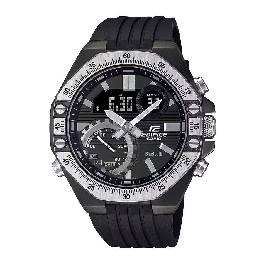 Casio Edifice นาฬิกาข้อมือผู้ชาย สายเรซิน รุ่น ECB-10TP-1A / สีดำ