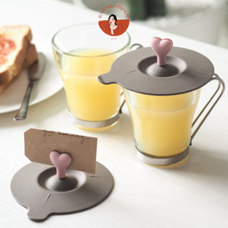 [พร้อมส่ง] Visviva Monogray Silicone Heart Cup lid : ฝาปิดแก้ว ซิลิโคน