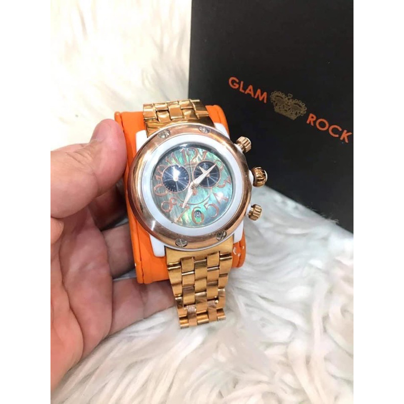 New #Glam Rock Unisex GK1147 Miami Beach Chronograph Rose gold Arabic Dial Watch 45mm.