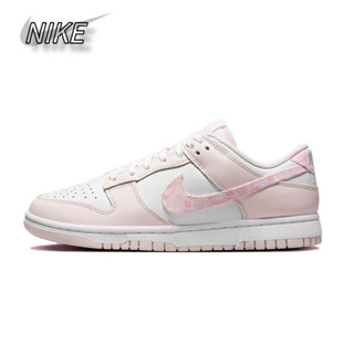 Nike Dunk Low "Pink Paisley" รองเท้าผ้าใบกันลื่นผงมุกกันลื่นของแท้ 100%