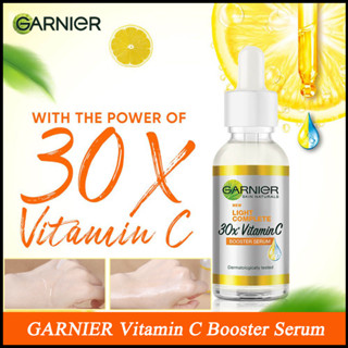 GARNIER Skin Naturals Bright Complete 30x Vitamin C Booster Serum 30ml essence เซรั่ม เซรั่มบํารุงผิวหน้า วิตามิน กระชับรูขุมขน