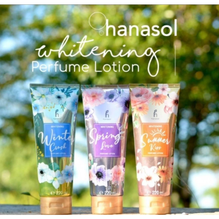 Hanasol Whitening Perfume Lotion โลชั่นน้ำหอม จากดอกไม้นานาชนิด 3กลิ่น ขนาด 220 ml.