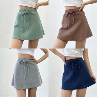 🌷Ribbon Mini Skirt🌷 กระโปรงสั้น ผูกเอว น่ารัก_Gioia.991  ( #gii426 )