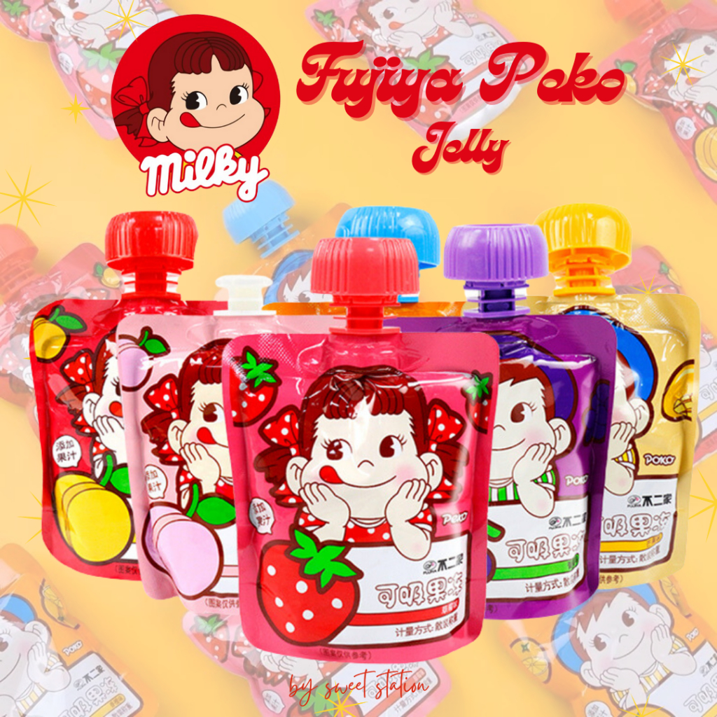 Fujiya Jelly เจลลี่ เยลลี่ บุก (1ถุง/90กรัม) รสผลไม้ มี6รส หอมหวาน อิ่มอร่อย เจลลี่ เยลลี่ผลไม้ ขนม นำเข้า100%