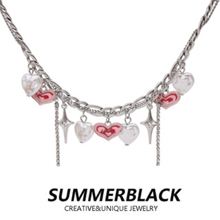 🔥Sale🔥สร้อยคอโซ่แต่งอะไหล่จี้หัวใจ SUMMERBLACK Heart Necklace พร้อมส่ง