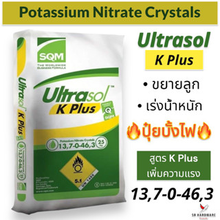 🔥ยกกระสอบ25Kg🔥ปุ๋ยเกล็ด 13-0-46 สูตร K Plus+(13,7-0-46,3) เพิ่มความแรง💥ปุ๋ยบั้งไฟ💥โพแทสเซียมไนเตรท (ขยายลูก เร่งน้ำหนัก)