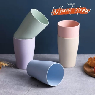 แก้วน้ำ แก้วฟางข้าวสาลี ขนาด 10.5 cm 250ml แข็งแรง ทนทาน น้ำหนักเบา แก้วรักโลก สะอาด ปลอดภัย ใส่น้ำร้อน ทำจากฟางข้าวสาลี