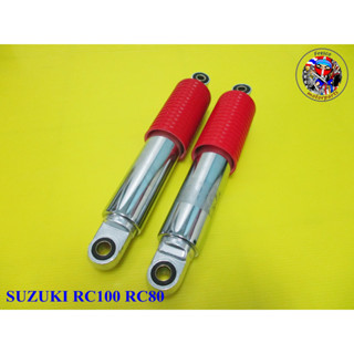 SUZUKI RC100 RC80 REAR SHOCK SET RED (280 mm.) โช๊คหลังสีแดง