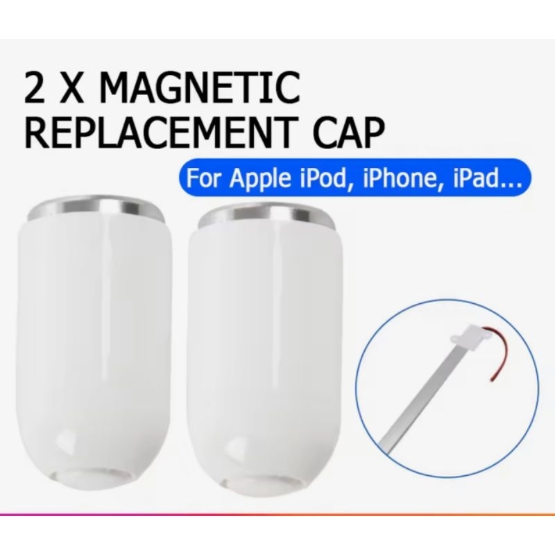 **พร้อมส่ง** หัวแม่เหล็ก ฝาแม่เหล็ก สำหรับ Apple Pencil Magnetic Cap for Apple Pencil 1​ (2​ ชิ้น)