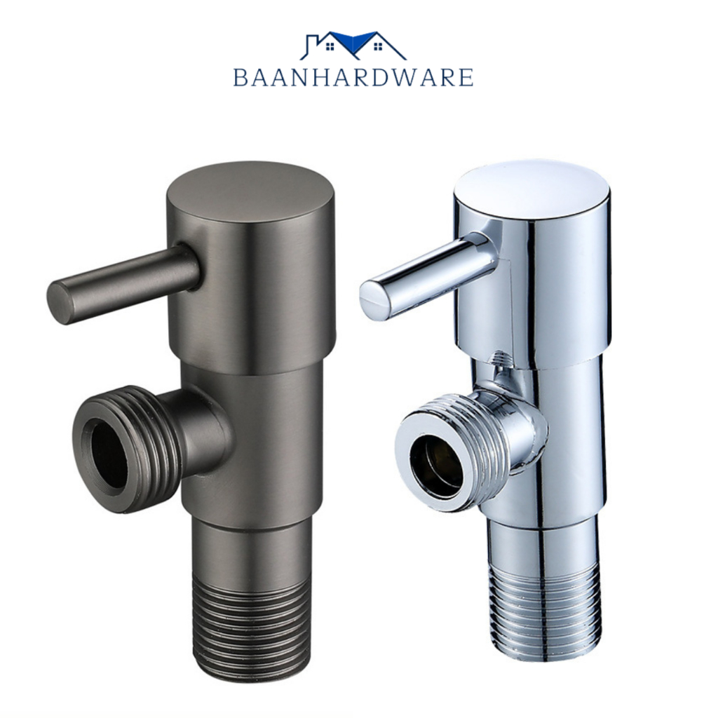 BAANHARDWARE วาว์ลฝักบัว ก๊อกน้ำฝักบัว วาล์วน้ำ สแตนเลส 304 แท้ สต๊อปวาล์ว 1 ทาง  วาล์วหัวขีด MA-D-501