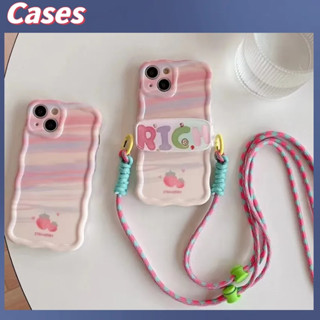 คูปองเคลม🎀เคสไอโ case for iphone 11 12 Gradient Graffiti สตรอเบอร์รี่น้อย เคส 14 13 12 11 pro max เคสมือถือป้องกันการต