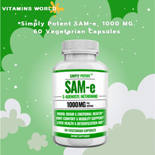 EXP 11/2023 Simply Potent SAM-e , 1000 MG , 60 Vegetarian Capsules (No.710)