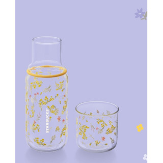 Collection Flower Field Starbucks Little Wildflower Glass Carafe with Cup 18.5 oz./7 oz.