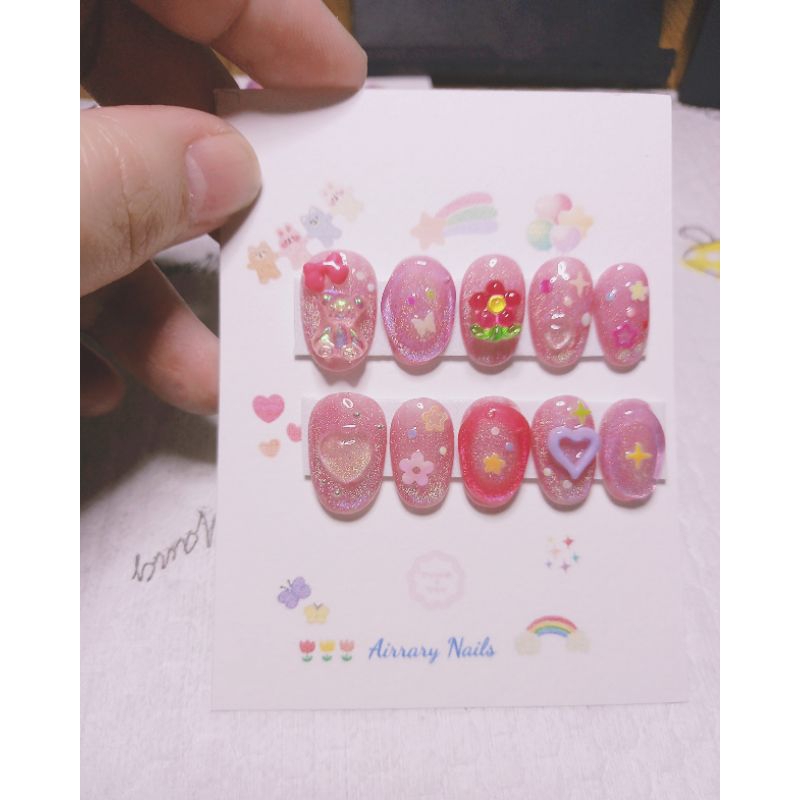 เล็บเจลสีสุขภาพดีโฮโลแกรม