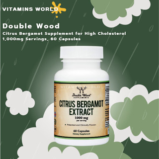 Double Wood Citrus Bergamot Supplement for High Cholesterol 1,000mg Servings, 60 Capsules (V.428)