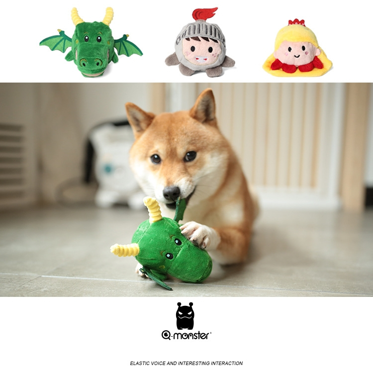 Q-monster Fairy Tale series ของเล่นสุนัข ชุดตุ๊กตากำมะหยี่ ชุดเทพนิยาย มีเสียงร้องเวลากัด/บีบ ของเล่นหมา