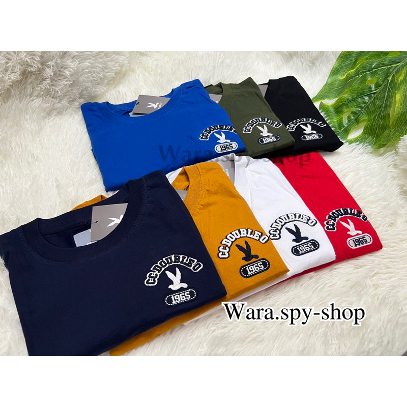 เสื้อยืด งานแขนสั้นปักcc(ปักเล็ก)งานป้ายห้อย ผ้าคอตตอนS-2XL