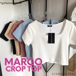 Luster Woman- Margo Crop เสื้อครอปคอเหลี่ยม ผ้าร่อง(มี8สี) ใส่แล้วไม่ตัน ผ้าหนาพอดี นุ่มนิ่ม-Margo