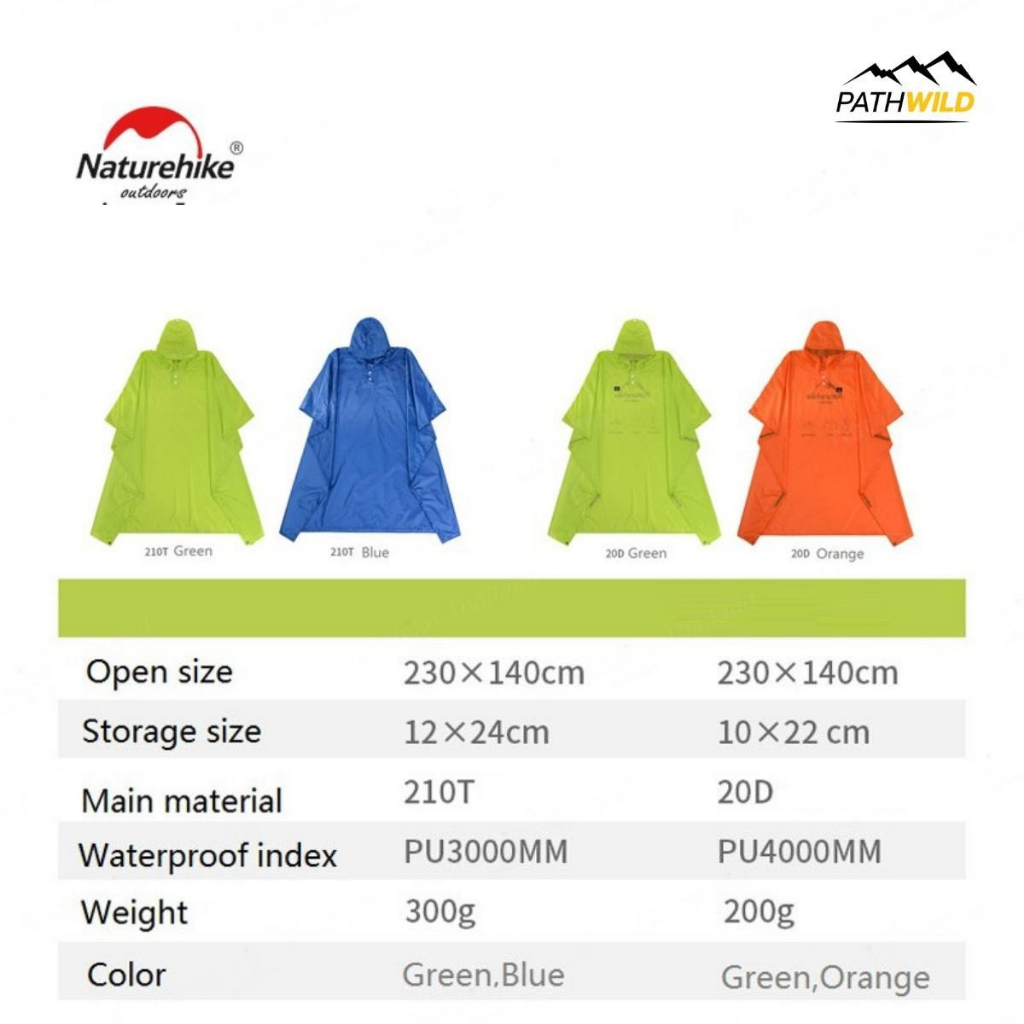 เสื้อกันฝน เดินป่า 3 IN 1 NATUREHIKE PONCHO,TRIPLE CANOPY  เสื้อกันฝน ผ้าปูรองนั่ง ฟลายชีท ราคา ถูกที่สุด ดีลบีเคเค แกลเลอรีภาพที่ 8