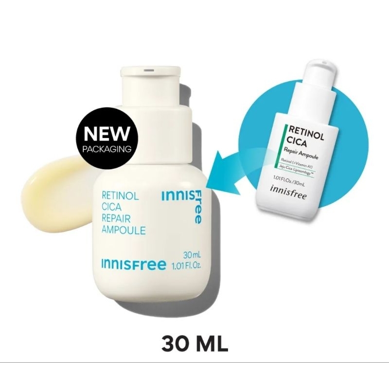 ฉลากไทยหมด 9/2027) กู้ผิวพังจากการเป็นสิวด้วย innisfree Retinol Cica Repair Ampoule 10 mlหรือ 30 ml