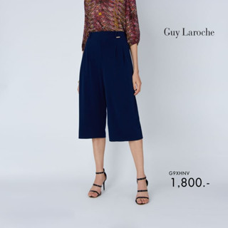 Guy Laroche กางเกงผ้ายืดทรงครอป สีกรมท่า G9XHNV