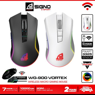 🔥เมาส์เกมมิ่งไร้สาย🔥 SIGNO รุ่น WG-900 / WG-901 VORTEX Wireless Macro Gaming Mouse ไฟ RGB มีแบตเตอรี่ในตัว