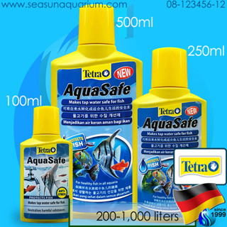 Tetrta AquaSafe 100ml / 250ml / 500ml น้ำยาปรับสภาพน้ำใหม่ กำจัดคลอรีน โลหะหนัก chlorine remover ลดอาการเครียดของปลา