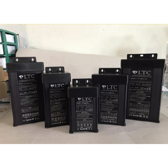 หม้อแปลงกันฝน LTC 12v แรงดันไฟ : DC 12V กำลังไฟ : 60-400W สำหรับงานป้ายไฟ และไฟตกแต่งต่างๆ