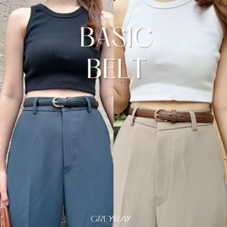 Basic Belt🥂เข็มขัดหนัง สไตล์เบสิค หัวอะไหล่ทอง