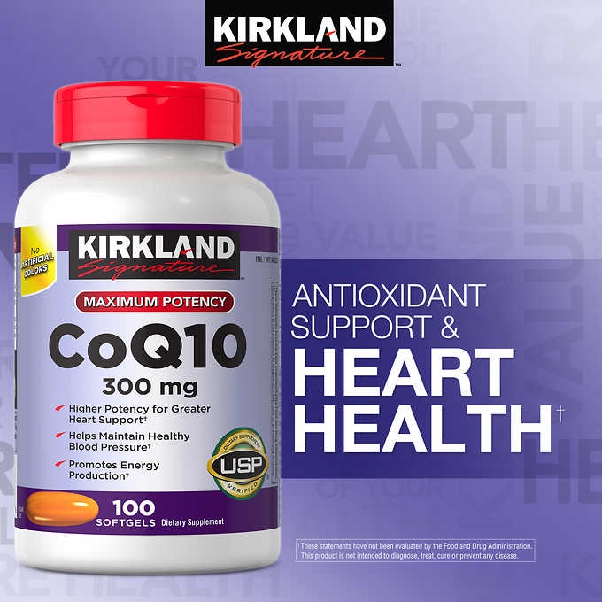 🌟EXP:07/25🌟 Kirkland Coenzyme Q10 300 mg. 100 Softgel