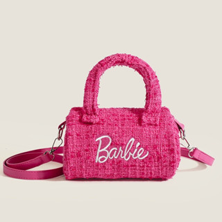 Barbie bag กระเป๋าสะพายไหล่ของผู้หญิง ลายบาร์บี้ สีชมพูเข้ม ตัวปัง งานตามหา