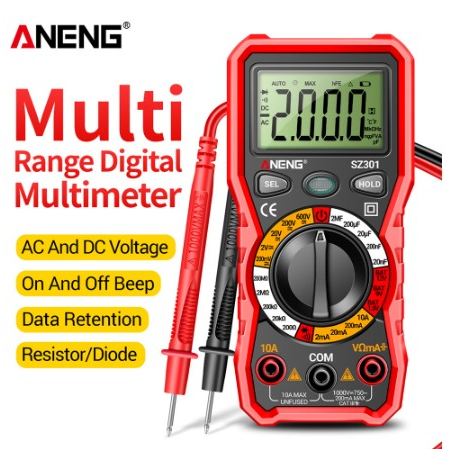 Aneng SZ301 มัลติมิเตอร์ดิจิทัล มืออาชีพ แรงดันไฟฟ้า ความต้านทาน ไฟฟ้า โอห์ม แอมมิเตอร์ กระแสไฟฟ้าอัตโนมัติ เครื่องทดสอบประจุ มิเตอร์อื่น