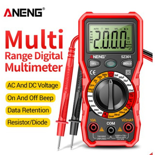 Aneng SZ301 มัลติมิเตอร์ดิจิทัล มืออาชีพ แรงดันไฟฟ้า ความต้านทาน ไฟฟ้า โอห์ม แอมมิเตอร์ กระแสไฟฟ้าอัตโนมัติ เครื่องทดสอบประจุ มิเตอร์อื่น
