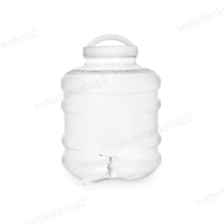 ถังน้ำดื่ม PET สีขาว ใส ขนาด 5 8 12 18.9 ลิตร มีก๊อกพร้อมหูหิ้ว ลาย1