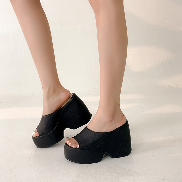 รองเท้าไซส์ใหญ่ (34-43) รองเท้าแฟชั่นส้นตึก สูง 5 นิ้ว ทรงสวม ใส่ง่าย ใส่เดินสบาย น้ำหนักเบา (2120)