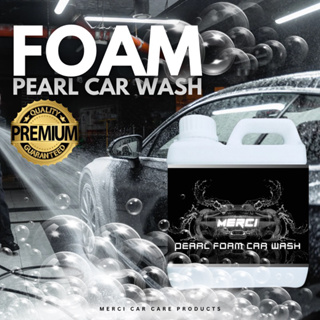 โฟมมุกล้างรถ ไม่ต้องถู สูตรผสมมุก (ปริมาณ 1,000 ML.) Merci Pearl Foam Car Wash (แถมฟรี ผ้าไมโครไฟเบอร์และฟองน้ำล้างรถ)