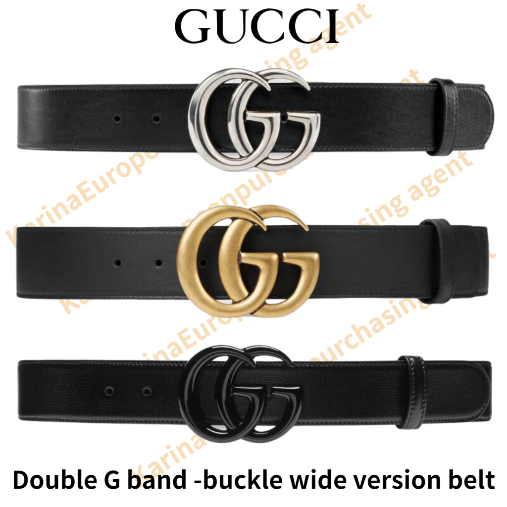 Louis Vuitton LV Classic models Double G band -buckle wide version belt Men's belt made in Italy