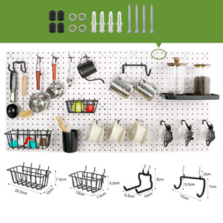 กระดานแขวนผนัง แผ่นวางของติดผนัง อุปกรณ์ตกแต่งบอร์ด ชั้นวางของ pegboard