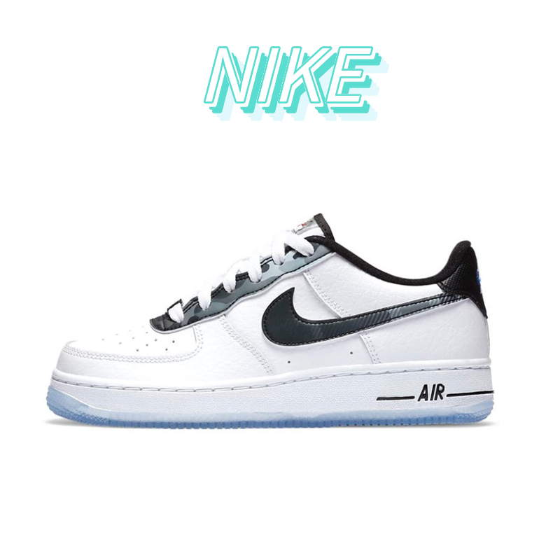 Nike Air Force 1 Low Remix Leonard Jr. Low Top รองเท้าผ้าใบสีดำเงินของแท้ 100%