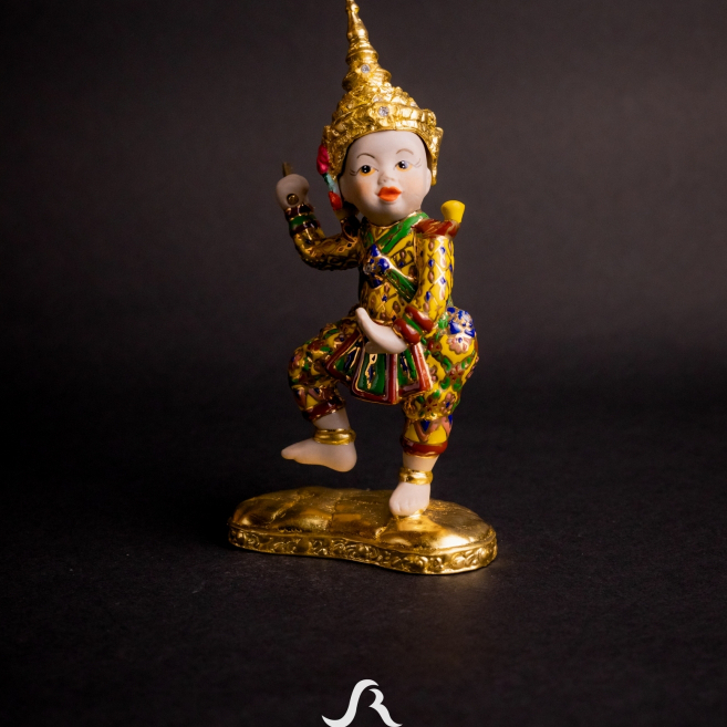 โขนจิ๋ว-พระลักษณ์ ((หัวโขนถอดได้พร้อมกล่องผ้าไหม))