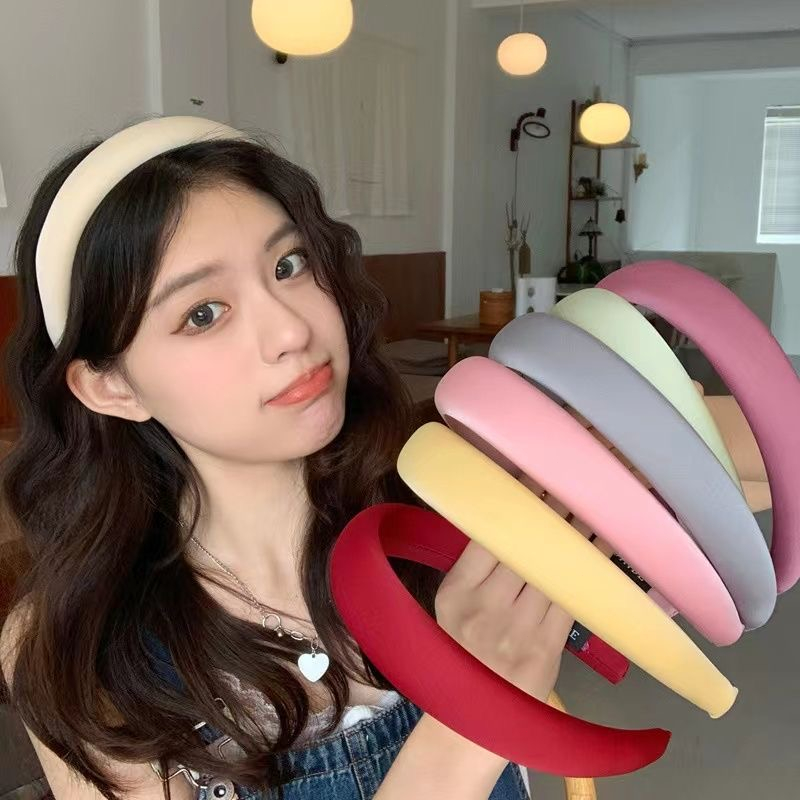 ที่คาดผม คาดผม งานวินเทจเสริมโฟมหนาไม่มาก คาดผมเกาหลีสีสันสดใส