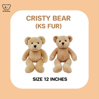 Cristy Bear KS ตุ๊กตาหมีคริสตี้ขนเรียบ ขนาด 12 นิ้ว