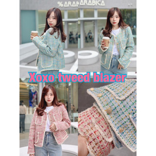 [Make your Clothes] Xoxo tweed blazer คลุมทวีต4โทน 4กระเป๋า