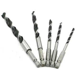 ดอกสว่านหัวเกสร ดอกเจาะไม้ แบบสวมเร็ว แกน 6 เหลี่ยม ขนาด 4-10mm 5 ชิ้น