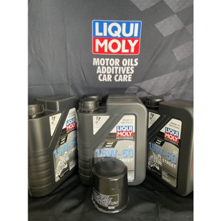 ชุดเปลี่ยนถ่ายน้ำมันเครื่อง Liqui Moly 15W-50 สังเคราะห์แท้100 พร้อมกรองน้ำมันเครื่องตรงรุ่นครบชุด 3 ลิตร สำหรับ BENELLI