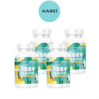 [4 กระปุก]Toby DHA Bio Oil Brand โทบี้ ไบโอ ออย วิตามินอาหารเสริมสำหรับเด็ก [30 แคปซูล]