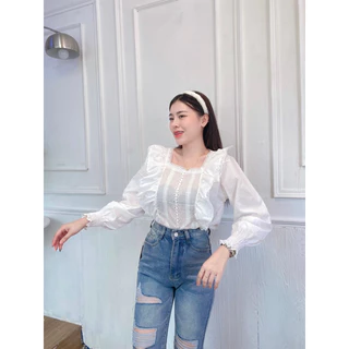 เสื้อผ้าทีซีแต่งฉลุหน้าระบาย2 ข้าง