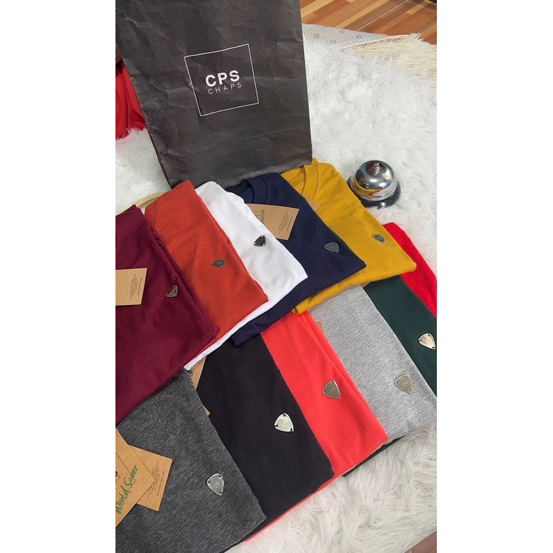 เสื้อยืดCPSปักปิ๊กแขนสั้น S-3XLผ้าคอตตอนนุ่ม ใส่ได้ชายหญิง